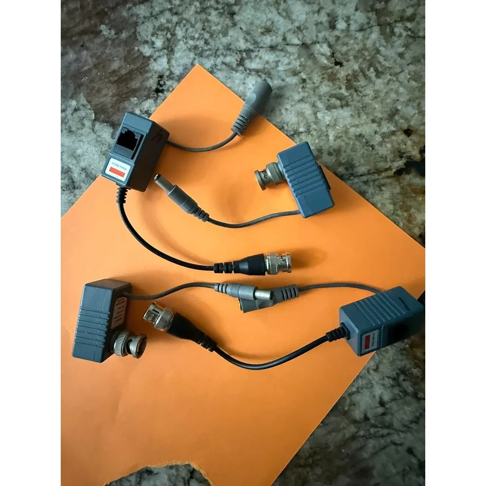 2 pair, 1 Port Passive Power Video Balun Over Cat5 Security Camera